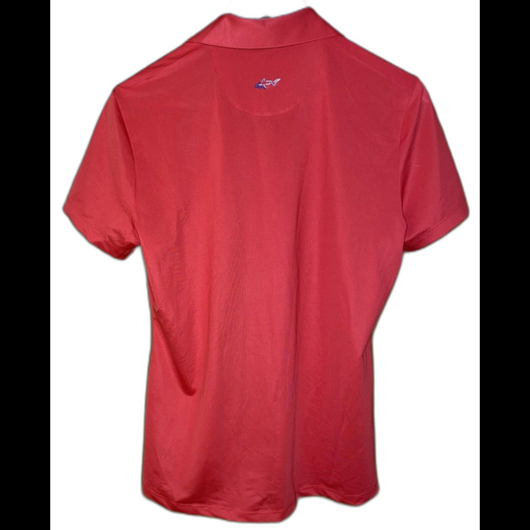 Greg Norman Golf Polo Shirt Short Sleeve Play Dry Shark Logo Womens Size M Red - Picture 3 of 9